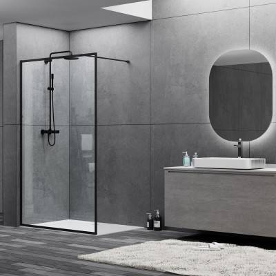 Будкрам купить ART Душевое ограждение 1200, черный матовый без поддона, стекло прозрачное