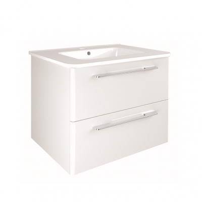 Будкрам купить KLEA Комплект мебели: тумба раковина зеркало 80 см, белый глянцевый