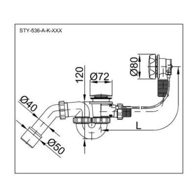 Будкрам купить Styron Автоматический сифон для ванны, цвет хром Styron Автоматический сифон для ванны, цвет хром 2