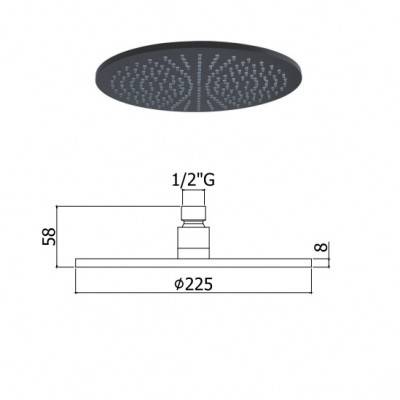 Будкрам купить MASTER Верхний душ, черн. мат