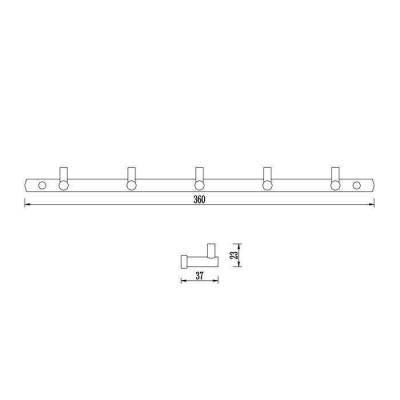Будкрам купити TERRA Планка з 5 гачками TERRA Планка з 5 гачками 2