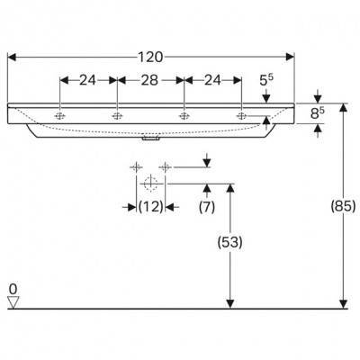 Будкрам купить Xeno2 Умывальник 120 см, с 1 отверстием под смешаных параз., без перелива, KeraTect / белый глянец Xeno2 Умывальник 120 см, с 1 отверстием под смешаных параз., без перелива, KeraTect / белый глянец 2