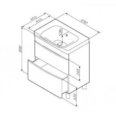 Будкрам купити LIKE база з раковиною підвісна 65 см, білий венге (2 пак) LIKE база з раковиною підвісна 65 см, білий венге (2 пак) 2