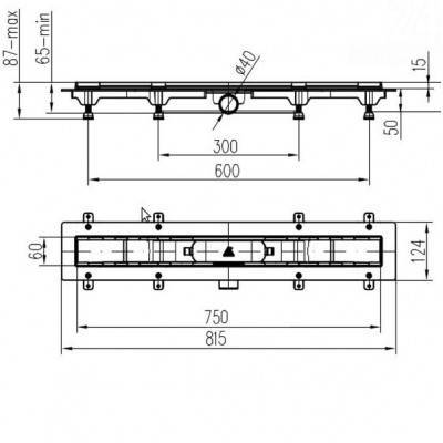Будкрам купити Душовий канал 750мм з полірованою решіткою Класік і під плитку Душовий канал 750мм з полірованою решіткою Класік і під плитку 2