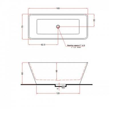 Будкрам купити Viva Ванна із штучного каменю 165 x 70 x 60h, білий матовий Viva Ванна із штучного каменю 165 x 70 x 60h, білий матовий 2