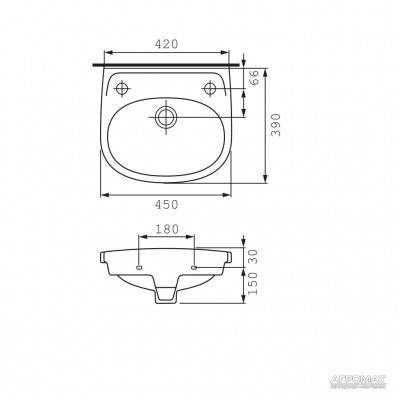 Будкрам купить EKO 2000new Раковина-45 отв.лив. EKO 2000new Раковина-45 отв.лив. 2