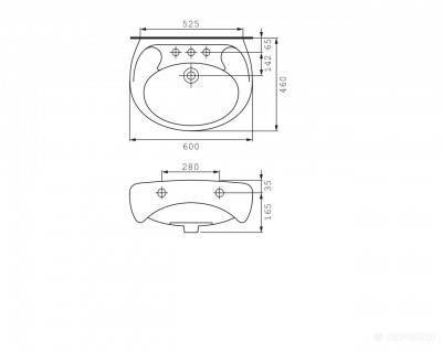 Будкрам купить EKO 2000new Раковина-60 с отв. по центру EKO 2000new Раковина-60 с отв. по центру 2