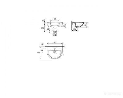 Будкрам купити PRESIDENT Раковина-45 отв.центр PRESIDENT Раковина-45 отв.центр 2