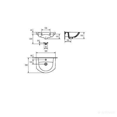 Будкрам купить LIBRA Раковина 50 для тумбы с отв.центр LIBRA Раковина 50 для тумбы с отв.центр 2