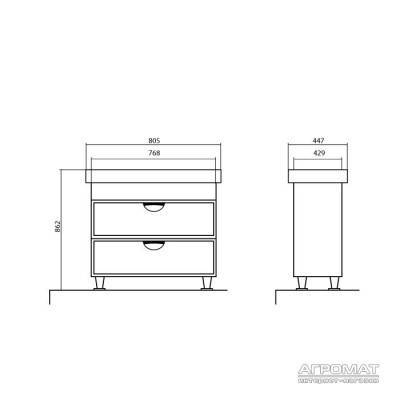 Будкрам купити 02510 НІКА Тумба з раковиною-80 "Mona", венге 02510 НІКА Тумба з раковиною-80 "Mona", венге 2