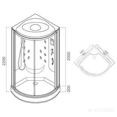Будкрам купить Bliss Гидромассажных. кабина с паром 96(105)х96(105)(3уп) Bliss Гидромассажных. кабина с паром 96(105)х96(105)(3уп) 2