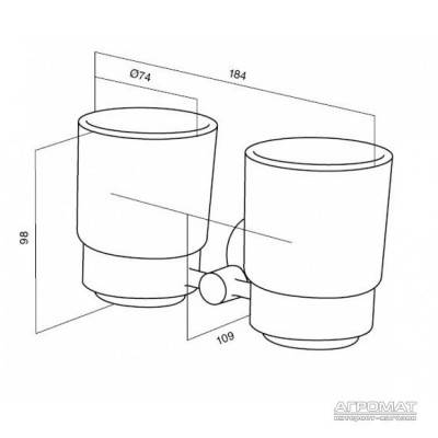 Будкрам купить A55343400/Bliss A55343464 2 стеклянных стакана с/наст.держателем A55343400/Bliss A55343464 2 стеклянных стакана с/наст.держателем 2