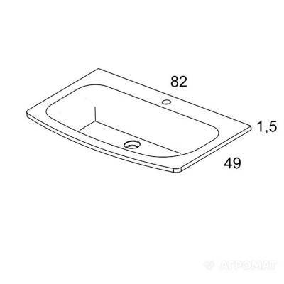 Будкрам купити (19174) VITREO Раковина-82 чорна (Soul) (19174) VITREO Раковина-82 чорна (Soul) 3