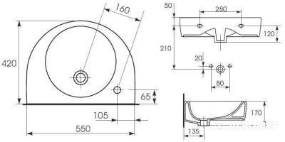 Будкрам купить NANO Раковина-55 с отв. левым сим. NANO Раковина-55 с отв. левым сим. 2