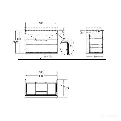 Будкрам купить iCon Шкафчик под умывальник 890x620x477 мм, белый глянец, лак iCon Шкафчик под умывальник 890x620x477 мм, белый глянец, лак 2