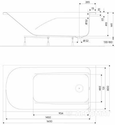Будкрам купити COMFORT Plus Ванна прямокутна 160 x 80см COMFORT Plus Ванна прямокутна 160 x 80см 2