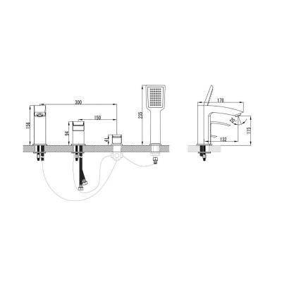 Будкрам купити COUNTRY Змішувач д/ванни врізний (на 4 отвори), хром COUNTRY Змішувач д/ванни врізний (на 4 отвори), хром 2