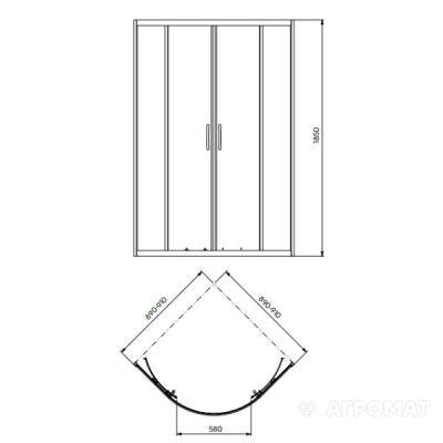 Будкрам купити REKORD Кабіна душова напівкругла 90см (скляна) REKORD Кабіна душова напівкругла 90см (скляна) 2