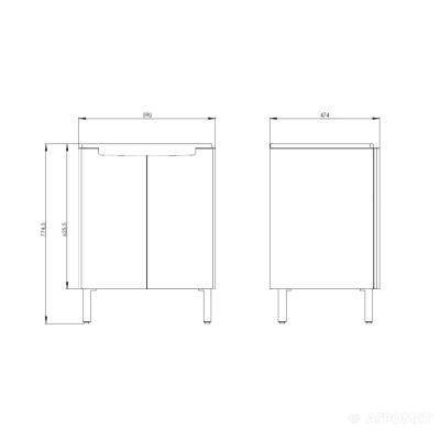 Будкрам купити MODO Набір: шафка під умивальник 60см з умивальником (1уп) MODO Набір: шафка під умивальник 60см з умивальником (1уп) 2