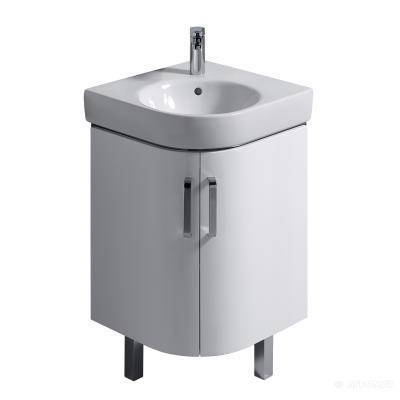 Будкрам купить Renova №1 Comprimo Шкафчик под умывальник угловой, 690х604 мм, длина стороны 482 мм, корпус белый мат/фасад белый глянец