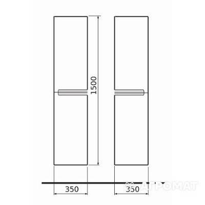 Будкрам купити MODO шафка бокова, висока, білий глянець MODO шафка бокова, висока, білий глянець 2