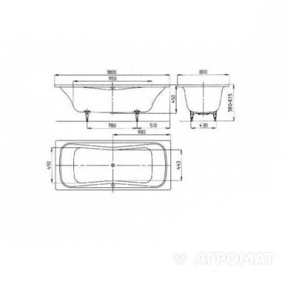 Будкрам купити Mod.611 Dyna Duo Ванна 180x80 Mod.611 Dyna Duo Ванна 180x80 2