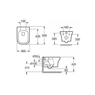 Будкрам купить TYROL Унитаз подвесной Clean Pro крышка soft close  TYROL Унитаз подвесной Clean Pro крышка soft close  2