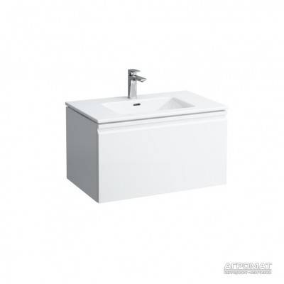 Будкрам купить Pro S Тумба с раковиной-80 с 1 ящиком, белый, глянц. Pro S Тумба с раковиной-80 с 1 ящиком, белый, глянц. 2