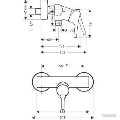 Будкрам купити Talis S Змішувач д/душа Talis S Змішувач д/душа 2