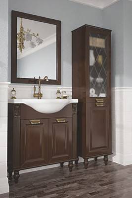 Будкрам купить Примавера (3) Тумба, темный орех, без раковины (комплектуется раковиной 1022144 SILVIA)