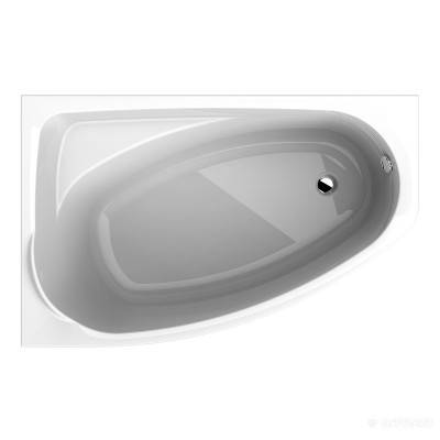 Будкрам купити Ванна акрилова асимметрична MYSTERY 140х90 см, ліва, у комплектi з нiжками та елементами крiплення, біла
