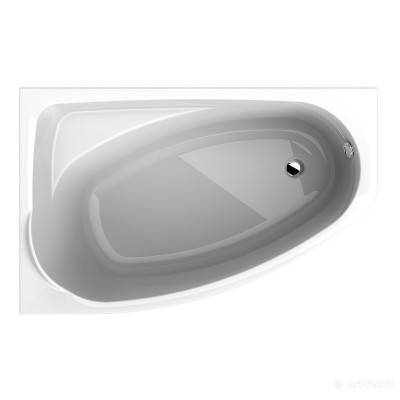 Будкрам купити Ванна акрилова асимметрична MYSTERY 150х95 см, ліва, у комплектi з нiжками та елементами крiплення, біла