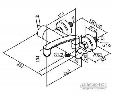 Будкрам купить ARC Смеситель для ванны/душа черн. ARC Смеситель для ванны/душа черн. 2