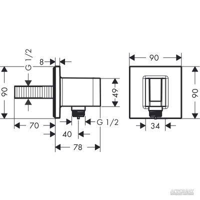 Будкрам купити Fixfit Porter Square Шлангове підключення з тримачем Fixfit Porter Square Шлангове підключення з тримачем 2