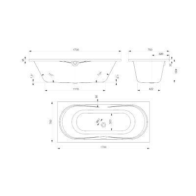 Будкрам купити KATARINA Ванна 170х75 мм, з ніжками та кріпл. панелі (3пак) KATARINA Ванна 170х75 мм, з ніжками та кріпл. панелі (3пак) 2