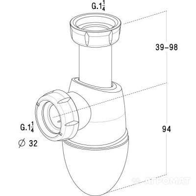 Будкрам купити LB221+L265S Сифон для біде LB221+L265S Сифон для біде 2