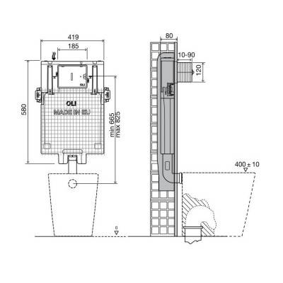 Будкрам купить OLI80 Бачок внутр.монтажа для напольных унитазов OLI80 Бачок внутр.монтажа для напольных унитазов 2