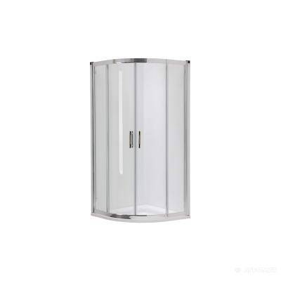 Будкрам купити GEO 6 Душова кабіна напівкрула  90 см, двері розсувні, загартоване скло, срібний блиск , частина 1/2