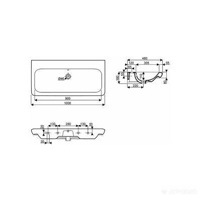 Будкрам купити LIFE! Умивальник 100см, 1 отвір REFLEX LIFE! Умивальник 100см, 1 отвір REFLEX 2