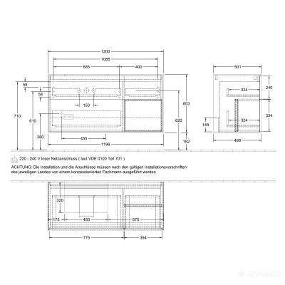 Будкрам купити FINION Тумба під раковину, фасад - горіх, стільниця - скло біле FINION Тумба під раковину, фасад - горіх, стільниця - скло біле 2