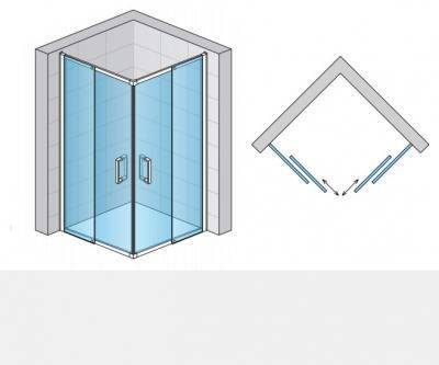 Будкрам купити  Valea Душова кабіна, кутовий вхід,білий/прозоре скло  Valea Душова кабіна, кутовий вхід,білий/прозоре скло 2