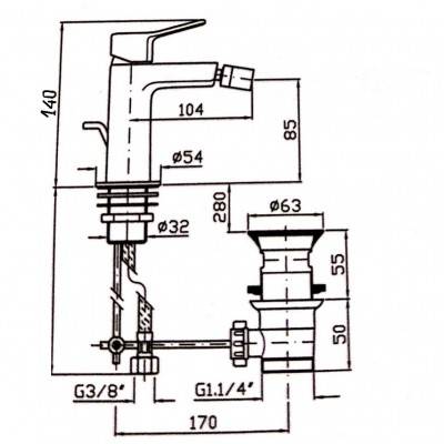 Будкрам купити Brim Змішувач для біде на 1 отв. з донним клапаном, хром Brim Змішувач для біде на 1 отв. з донним клапаном, хром 2