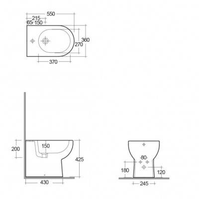 Будкрам купить TONIQUE Биде напольное, белый TONIQUE Биде напольное, белый 2