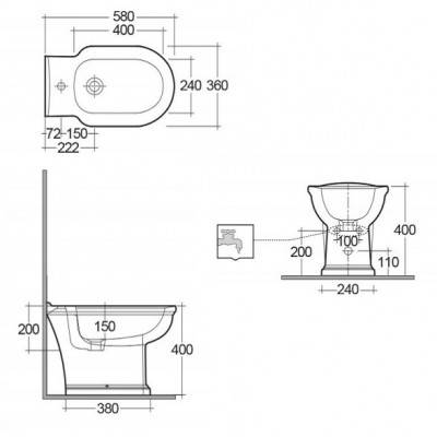 Будкрам купить WASHINGTON-Биде напольное, белое WASHINGTON-Биде напольное, белое 2