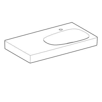 Будкрам купить Citterio Умывальник 90 см, полка слева, 1 отверстие для смешаных параз., без перелива, с керамической крышкой сливного клапана, покрытие KeraTect, цвет белый Citterio Умывальник 90 см, полка слева, 1 отверстие для смешаных параз., без перелива, с керамической крышкой сливного клапана, покрытие KeraTect, цвет белый 2