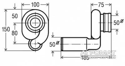 Будкрам купить Сифон для уринала, гориз. Сифон для уринала, гориз. 2