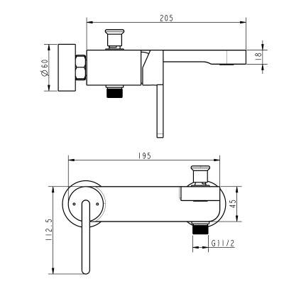 Будкрам купити LAGUNA Настінний змішувач д/душу з душовим набором LAGUNA Настінний змішувач д/душу з душовим набором 2