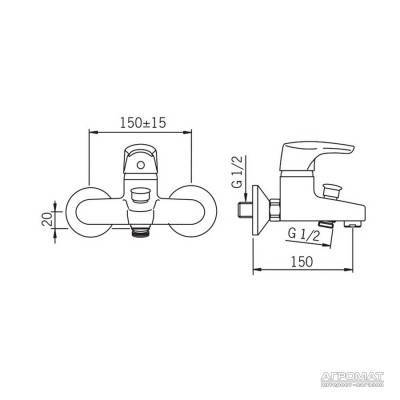 Будкрам купить New Saga Смеситель для ванны New Saga Смеситель для ванны 2