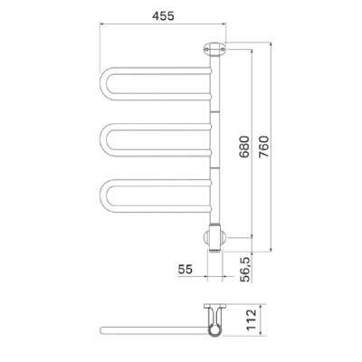 Будкрам купити Flex U 3/450 електрична рушникосушка, хром Flex U 3/450 електрична рушникосушка, хром 2