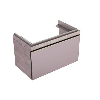 Будкрам купити Citterio Тумба під умивальник 90 см, з 1 висув.ящиком, корпус: світл.дуб; фасад: скляна панель сіро-коричневого кольору